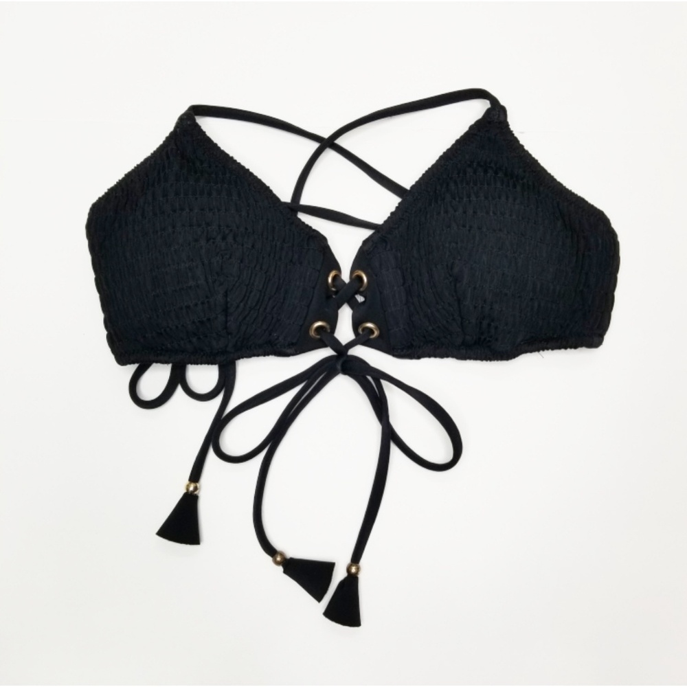 Victoria's Secret black Ruched bathing suit top